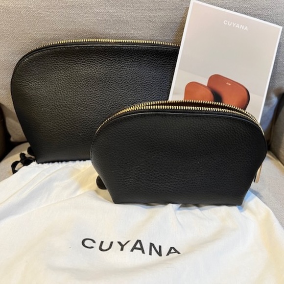 Cuyana Accessories Cuyana Leather Travel Case Set Black Poshmark